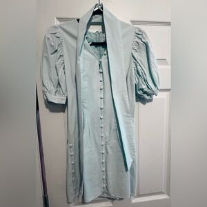 SHOWPO Light Blue Puff Sleeve Dress